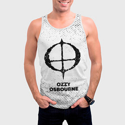Майка-безрукавка мужская Ozzy Osbourne с потертостями на светлом фоне, цвет: 3D-белый — фото 2