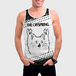 Майка-безрукавка мужская The Offspring рок кот на светлом фоне, цвет: 3D-белый — фото 2