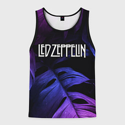 Майка-безрукавка мужская Led Zeppelin neon monstera, цвет: 3D-черный