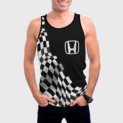 Майка-безрукавка мужская Honda racing flag, цвет: 3D-черный — фото 2