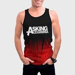 Майка-безрукавка мужская Asking Alexandria red plasma, цвет: 3D-черный — фото 2