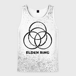Майка-безрукавка мужская Elden Ring с потертостями на светлом фоне, цвет: 3D-белый
