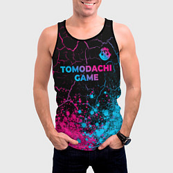 Майка-безрукавка мужская Tomodachi Game - neon gradient: символ сверху, цвет: 3D-черный — фото 2