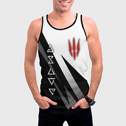 Майка-безрукавка мужская The witcher - знаки, цвет: 3D-черный — фото 2