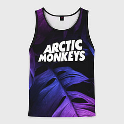 Майка-безрукавка мужская Arctic Monkeys neon monstera, цвет: 3D-черный
