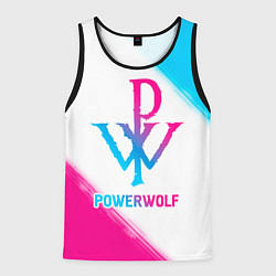 Мужская майка без рукавов Powerwolf neon gradient style