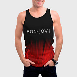 Майка-безрукавка мужская Bon Jovi red plasma, цвет: 3D-черный — фото 2