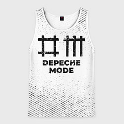 Майка-безрукавка мужская Depeche Mode с потертостями на светлом фоне, цвет: 3D-белый