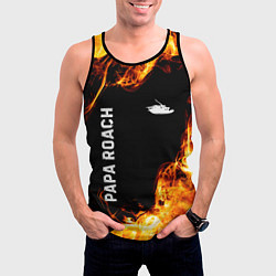 Майка-безрукавка мужская Papa Roach и пылающий огонь, цвет: 3D-черный — фото 2