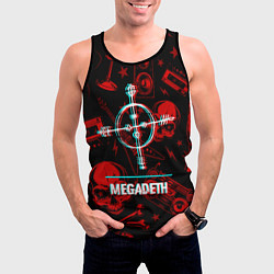 Майка-безрукавка мужская Megadeth rock glitch, цвет: 3D-черный — фото 2