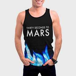 Майка-безрукавка мужская Thirty Seconds to Mars blue fire, цвет: 3D-черный — фото 2