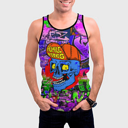 Майка-безрукавка мужская Humble minds - skull - graffiti, цвет: 3D-черный — фото 2
