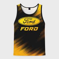 Майка-безрукавка мужская Ford - gold gradient, цвет: 3D-черный