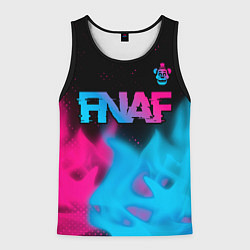 Майка-безрукавка мужская FNAF - neon gradient: символ сверху, цвет: 3D-черный