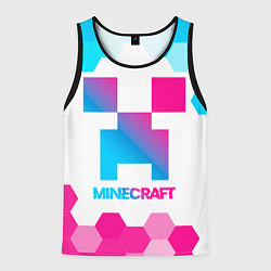 Мужская майка без рукавов Minecraft neon gradient style