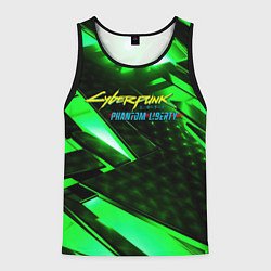 Майка-безрукавка мужская Cyberpunk 2077 phantom liberty neon green, цвет: 3D-черный