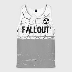 Майка-безрукавка мужская Fallout glitch на светлом фоне: символ сверху, цвет: 3D-белый