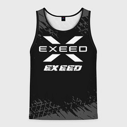 Мужская майка без рукавов Exeed speed на темном фоне со следами шин