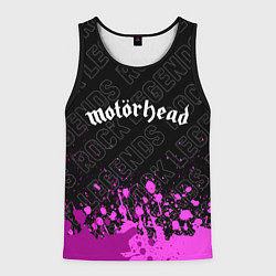 Майка-безрукавка мужская Motorhead rock legends: символ сверху, цвет: 3D-черный
