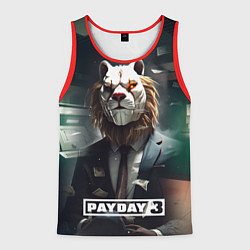 Майка-безрукавка мужская Payday 3 lion, цвет: 3D-красный