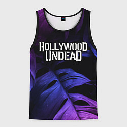 Майка-безрукавка мужская Hollywood Undead neon monstera, цвет: 3D-черный