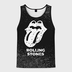 Мужская майка без рукавов Rolling Stones с потертостями на темном фоне