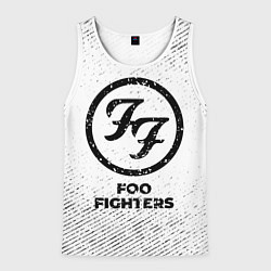 Майка-безрукавка мужская Foo Fighters с потертостями на светлом фоне, цвет: 3D-белый