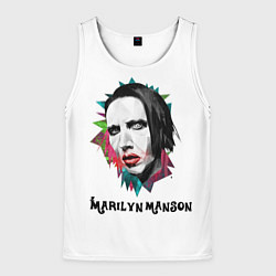 Майка-безрукавка мужская Marilyn Manson art, цвет: 3D-белый