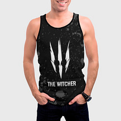 Майка-безрукавка мужская The Witcher glitch на темном фоне, цвет: 3D-черный — фото 2