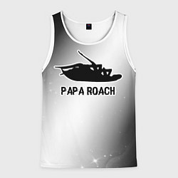 Майка-безрукавка мужская Papa Roach glitch на светлом фоне, цвет: 3D-белый