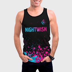 Майка-безрукавка мужская Nightwish - neon gradient: символ сверху, цвет: 3D-черный — фото 2