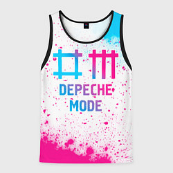 Мужская майка без рукавов Depeche Mode neon gradient style