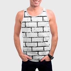 Майка-безрукавка мужская White wall, цвет: 3D-белый — фото 2