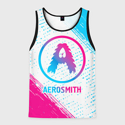 Мужская майка без рукавов Aerosmith neon gradient style