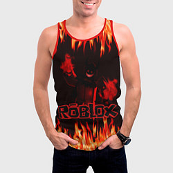 Майка-безрукавка мужская Fire Roblox, цвет: 3D-красный — фото 2