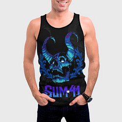 Майка-безрукавка мужская Sum41 horns skull, цвет: 3D-черный — фото 2