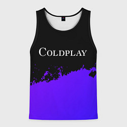 Майка-безрукавка мужская Coldplay purple grunge, цвет: 3D-черный