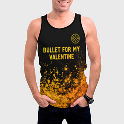 Майка-безрукавка мужская Bullet For My Valentine - gold gradient: символ св, цвет: 3D-черный — фото 2