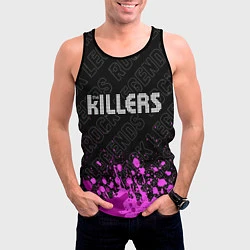Майка-безрукавка мужская The Killers rock legends: символ сверху, цвет: 3D-черный — фото 2