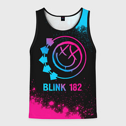 Майка-безрукавка мужская Blink 182 - neon gradient, цвет: 3D-черный