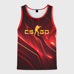 Майка-безрукавка мужская CS GO fire logo, цвет: 3D-красный