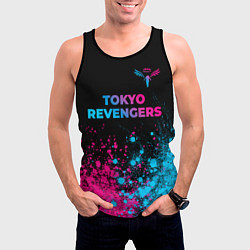 Майка-безрукавка мужская Tokyo Revengers - neon gradient: символ сверху, цвет: 3D-черный — фото 2