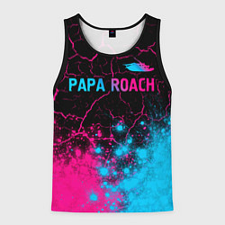 Мужская майка без рукавов Papa Roach - neon gradient: символ сверху