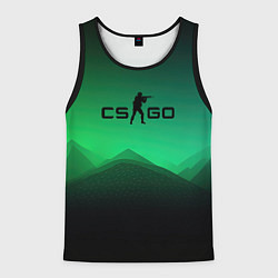 Мужская майка без рукавов CS GO green black background