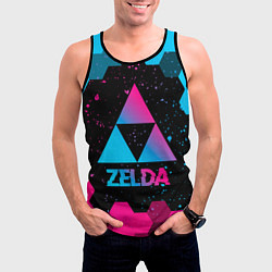 Майка-безрукавка мужская Zelda - neon gradient, цвет: 3D-черный — фото 2