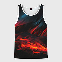 Майка-безрукавка мужская Red black abstract, цвет: 3D-белый