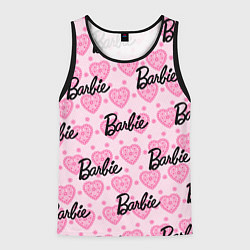 Майка-безрукавка мужская Логотип Барби и розовое кружево, цвет: 3D-черный