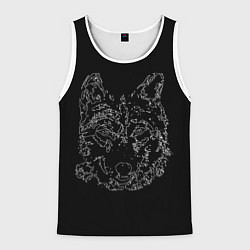 Майка-безрукавка мужская Волк стилизация чёрный, цвет: 3D-белый