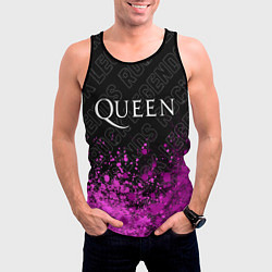 Майка-безрукавка мужская Queen rock legends: символ сверху, цвет: 3D-черный — фото 2