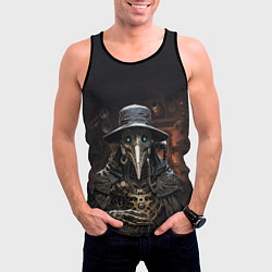 Майка-безрукавка мужская Механический чумной доктор, цвет: 3D-черный — фото 2